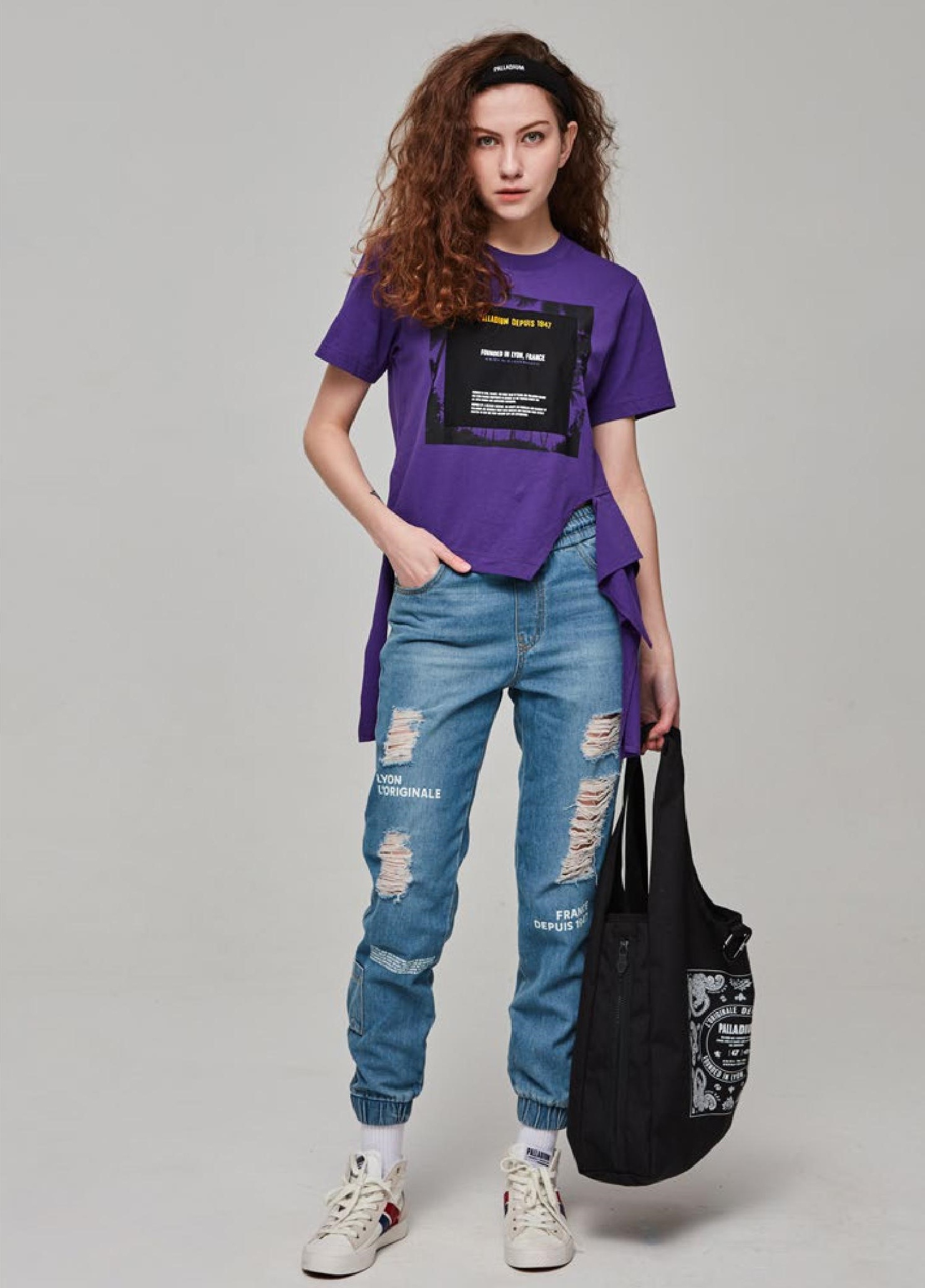 BACK TIE PURPLE TEE